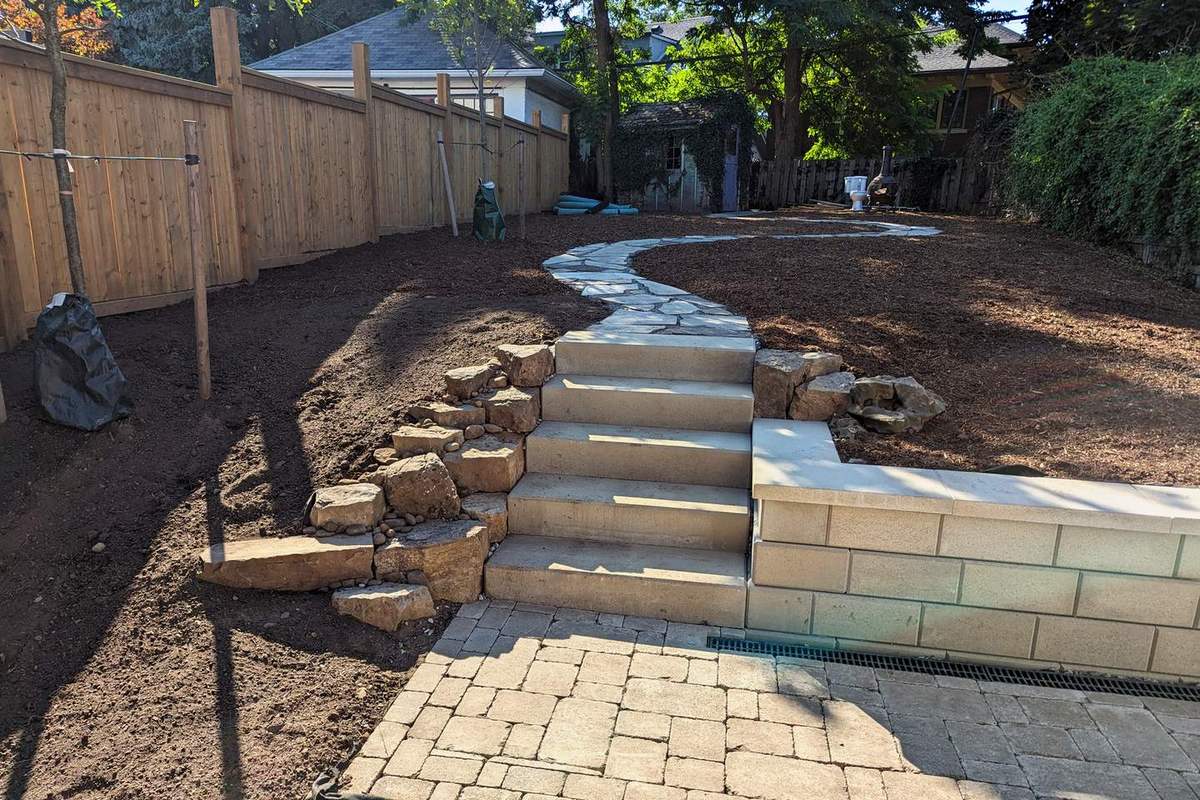 Century Home Landscape: Steps Done
