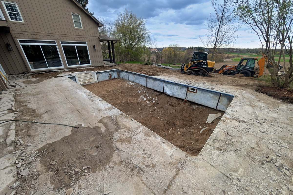 Pool Replacement & Deck: Old Pool Out