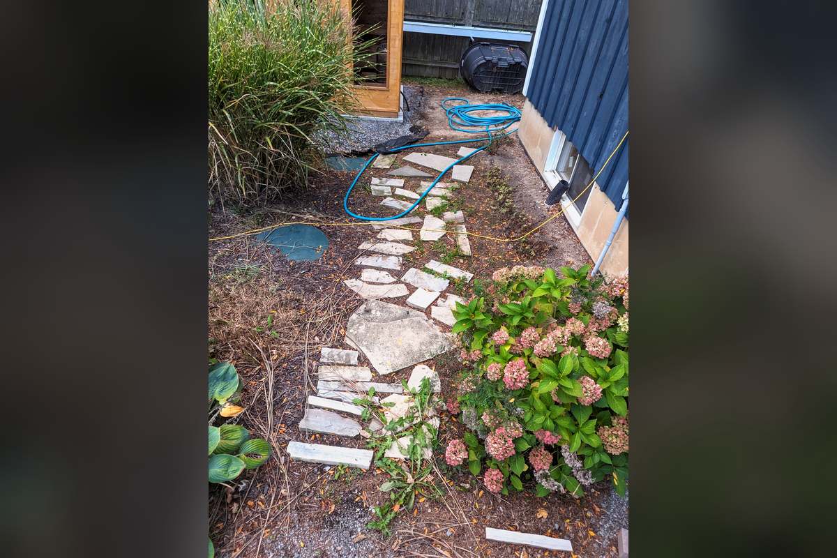 Sauna Walkway: Before