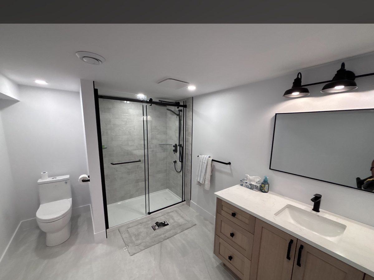 New Bathroom in an Old Basement, Finished