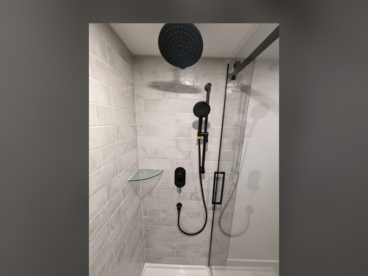 New Bathroom in an Old Basement, Shower