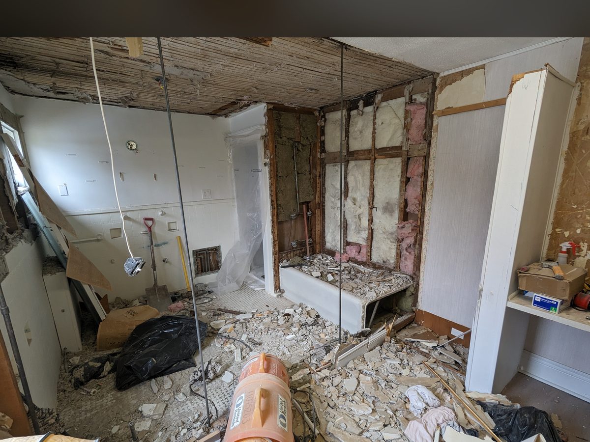 Curbless Shower Bathroom, Demo